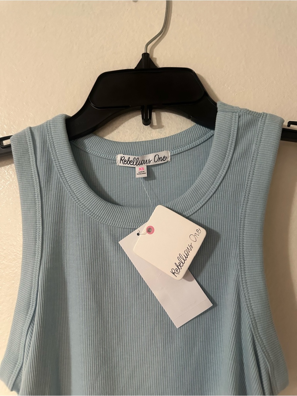 Rebellious One Light Blue Ribbed Tank - Picture 3 of 3